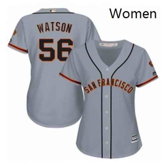 Womens Majestic San Francisco Giants 56 Tony Watson Replica Grey Road Cool Base MLB Jersey